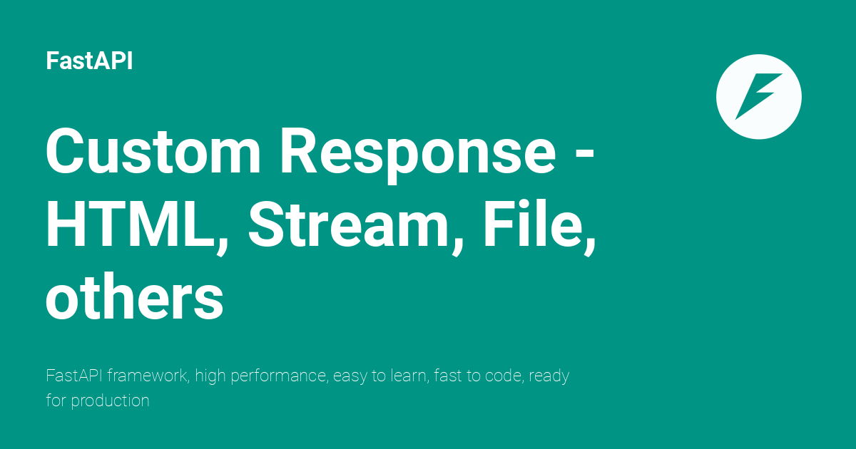 Custom Response Html Stream File Others Fastapi