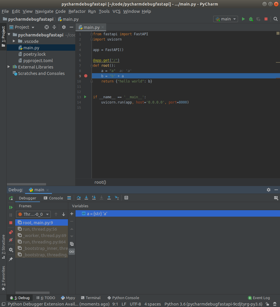 pycharm debugger